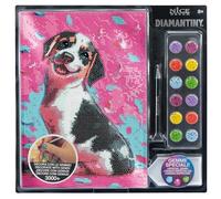 Diamantiny Level Up - Cuddly Dog 2 - Creative Art, Kit de création de mosaïque avec Chiffres, Teckel