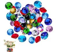 Diamants Acryliques Décoratifs Multicolores 20mm,Lot de 100 Pierres Précieuses en Plastique,Pierre Precieuse Enfant,pour Chasse au Trésor Pirate,Décoration de Table de Mmariage