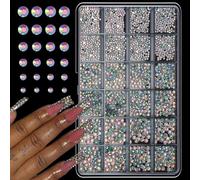 Diamants colorés pour ongles en résine, 24 compartiments, avec différents Styles, pour la maison, le Salon et les fêtes, ensemble de décorations d ' ongles en résine
