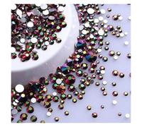 Diamants d'eau super flash cristaux artisanat orne Strass de différentes tailles, paillettes rondes, fond argenté, non thermocollant, petite décoration artistique for vêtements(Rainbow Rose Gold)