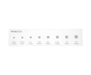 Diamants en Acrylique Guide de Comparaison pour Bijoux et Bagues | Référence Transparente, Mesure Fiable pour Pierres Taille Princesse, Atelier de Création, Étudiants