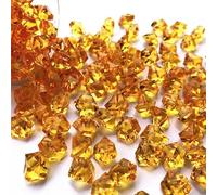 Diamants en acrylique pour pierres de glace décoratives pour vase, table de mariage, centres de table, événements, décoration d'aquarium, bijoux, pierres artisanales transparentes (orange)