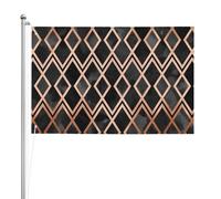Diamants géo cuivre et noirs,Drapeau de jardin, bannière décorative, drapeau double face, 2 x 3 pieds, pour extérieur et intérieur