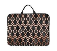 Diamants géo cuivre et Noirs,Housse pour Ordinateur Portable 14 Pouces, Sacoche pour Ordinateur Portable, Mallette avec poignée