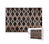 Diamants géo cuivre et Noirs,Puzzle Familial en Bois de 300 pièces pour Adultes et Adolescents, décoration d'intérieur