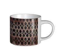 Diamants géo cuivre et noirs,Tasse en céramique grande capacité, tasse à thé, tasse à café 450 ml