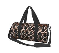 Diamants géo cuivrés et Noirs, Sac de Voyage de Grande capacité, Sac à Main Rond, Sac de Voyage de Sport, fourre-Tout, Sac de Fitness