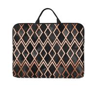 Diamants géo en cuivre et Noir,Housse pour Ordinateur Portable 14 Pouces, Sacoche pour Ordinateur Portable, Mallette avec poignée
