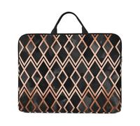 Diamants géo en cuivre et Noir,Housse pour Ordinateur Portable 14 Pouces, Sacoche pour Ordinateur Portable, Mallette avec poignée