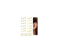Diamday 15 Paires Boucles d'Oreilles Femme Acier Inoxydable Piercing Oreille Tragus Helix Piercings Creoles Argent Lot Boucles d'Oreilles Femme Or Cartilage Helix Conch Tragus Piercing Oreille