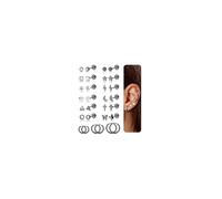 Diamday 15 Paires Boucles d'Oreilles Femme Acier Inoxydable Piercing Oreille Tragus Helix Piercings Creoles Argent Lot Boucles d'Oreilles Femme Or Cartilage Helix Conch Tragus Piercing Oreille