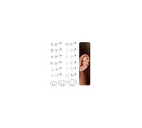 Diamday 15 Paires Boucles d'Oreilles Femme Acier Inoxydable Piercing Oreille Tragus Helix Piercings Creoles Argent Lot Boucles d'Oreilles Femme Or Cartilage Helix Conch Tragus Piercing Oreille