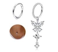 Diamday 2pcs 14G Piercing Nombril Acier Chirurgical pour Femme Percing au Nombril Piercings Bananes Papillon Cœur Étoile Hoop Septum Piercing Bijoux de Piercing pour le Ventre pour la Plage d'Été-G