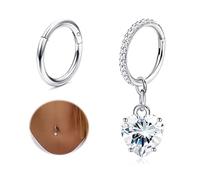 Diamday 2pcs 14G Piercing Nombril Acier Chirurgical pour Femme Percing au Nombril Piercings Bananes Papillon Cœur Étoile Hoop Septum Piercing Bijoux de Piercing pour le Ventre pour la Plage d'Été-C