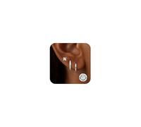 Diamday 3 Paires Boucles d'Oreilles Femmes Argent 925 Piercing Oreille Piercing Tragus Helix Creoles Or Hypoallergénique Helix Tragus Créoles Boucles d'Oreilles Femmes Argent 925 Multiple Piercings