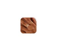 Diamday 5 Pcs Bague Femme 14K Plaqué Or Bague de Pouce Non Ternir Cubique Zirconie Bagues Empilables Ensemble Manchette Doigt Bandes de Mariage Promesse Empilage Dames Bague Avec Boîte à Bijoux