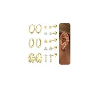 Diamday 8 Paires Boucles d'Oreilles Femme Acier Inoxydable Piercing Oreille Tragus Helix Piercings Creoles Argent Boucles d'Oreilles Femme Or Hypoallergénique Helix Conch Tragus Piercing Oreille