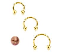 Diamday G23 Titan Anneau de Septum 16G Piercing Nez en Fer à Cheval pour Oreille Hélix Cartilage Sourcil Tragus Lèvres Daith Mamelon Bijoux de Piercing 8 à 12 mm