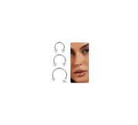 Diamday G23 Titan Anneau de Septum 16G Piercing Nez en Fer à Cheval pour Oreille Hélix Cartilage Sourcil Tragus Lèvres Daith Mamelon Bijoux de Piercing 8 à 12 mm
