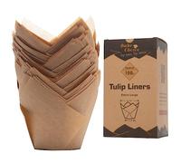 Diamètre du Fond 6 cm Caissette Muffins Papier Tulipe Grand,100 Pièces,Naturel & Non Blanchi,Anti-Adhésif Caissette Muffins,pour Fêtes & Noël,Grande Taille