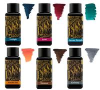 Diamine - 30 ml d'encre pour stylo-plume - Colour Wheel - 6 flacons - Autumn Oak, Syrah, Macassar, Earl Grey, Aurora Borealis, Twilight