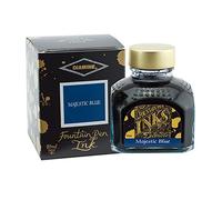 Diamine Encre bleue majestueuse, bleu roi, bleu, encre dans un verre à encre, 80 ml.