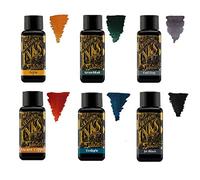 Diamine Encre Pour Stylo Plume 30ml - Couleur de Base - 6 x Bouteilles - Sepia, Green Black, Earl Grey, Ancient Copper, Twilight, Jet Black
