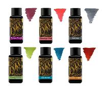 Diamine Encre Pour Stylo Plume 30ml - Palette de Couleurs - 6 x Bouteilles - Tyrian Purple, Flamingo Pink, Earl Grey, Spring Green, Eau de Nil, Ancient Copper