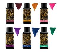Diamine Encre Pour Stylo Plume 30ml - Palette de Couleurs - 6 x Bouteilles - Writers Blood, Sepia, Imperial Purple, Midnight, Hope Pink, Ultra Green
