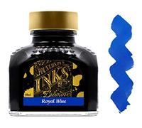 Diamine Encre bleue majestueuse, bleu roi, bleu, encre dans un verre à encre, 80 ml.