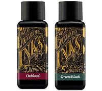 Diamine Lot de 2 stylos à plume 30 ml Sang de bœuf et noir vert