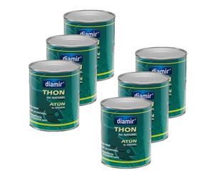 diamir Lot 6x Thon morceaux au naturel - 4/4 - Boîte 800g