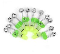 Diamoen 6pcs Nuit Canne à pêche Astuce LED Clip Red Light Jumelles Clochettes Poissons-appâts d'alarme