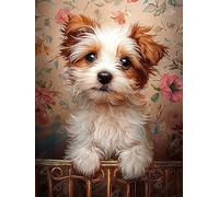 DIAMOND ART CLUB Small Wonder - Kits d'art diamant terrier pour adultes