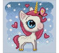Diamond Art Cs2530 Kit de peinture diamant Motif licorne amoureuse 20 x 20 cm
