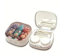 Diamond Art Étui à lentilles de contact 5D avec pince à épiler, outil de retrait pour usage quotidien et extérieur - 12 chouettes