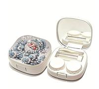 Diamond Art Étui pour lentilles de contact avec pince à épiler, outil de retrait pour usage quotidien et extérieur, 02-noël, Moderne
