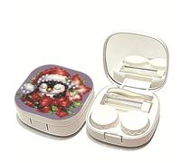 Diamond Art Étui pour lentilles de contact avec pince à épiler, outil de retrait pour usage quotidien et extérieur, 09-Noël, Moderne