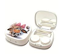 Diamond Art Étui pour lentilles de contact avec pince à épiler, outil de retrait pour usage quotidien et extérieur, 15-vache, Moderne