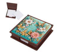 Diamond Art Kit Boîte à notes | Support pour notes adhésives et organiseur de papier mémo avec motif mosaïque | Boîte de rangement créative pour bureau pour la maison, l'école et le lieu de travail