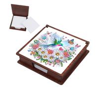 Diamond Art Kit Boîte à notes | Support pour notes adhésives et organiseur de papier mémo avec motif mosaïque | Boîte de rangement créative pour bureau, maison, école et lieu de travail (oiseau fleur)