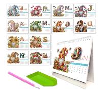 Diamond Art Painting Calendar 2026 Christmas Decorations, with Irregular Shaped Diamonds Painting Kit DIY Diamond Art Desk Calendar for Living Room Bedroom Office Desk Gift Giving