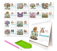 Diamond Art Painting Calendar 2026 Christmas Decorations, with Irregular Shaped Diamonds Painting Kit DIY Diamond Art Desk Calendar for Living Room Bedroom Office Desk Gift Giving