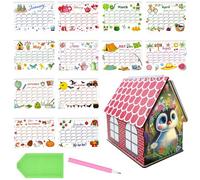 Diamond Art Painting Calendar, 5D DIY Diamond Painting Calendar Kit Partial Drill Shiny Rhinestones Decor Calendars Crystal Embellishments Desk Calendars Kit for Wedding Birthday Holiday