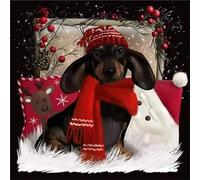 Diamond Art Painting DIY Christmas Diamond Painting Kit for Adults,5D Black Dog FullRound Drill Crystal Rhinestone Embroidery Diamond Dots Kits Home Decor Gifts 60x60cm