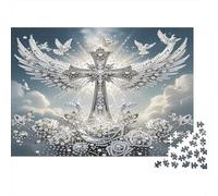 Diamond Cross Wings Colourful Winged Crystal Deer 1000 Pieces Adult Jigsaws Birthday Fun Activity for Rainy Days 38x26cm/1000pcs