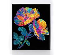 DIAMOND DOTZ 2594354 - Kit de peinture diamant 5D originale - Fleurs fluo - Avec couleurs fluo et velours - Pour adultes et enfants à partir de 12 ans - Intermédiate