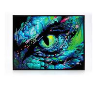 DIAMOND DOTZ 2594356 - Kit de peinture diamant 5D original - Œil de dragon fluo - Avec couleurs fluo et velours - Pour adultes et enfants à partir de 12 ans