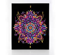 DIAMOND DOTZ 2594361 - Kit de peinture diamant 5D originale - Motif mandala néon - Avec couleurs fluo et velours - Pour adultes et enfants à partir de 12 ans