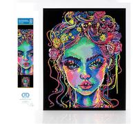 DIAMOND DOTZ 2594362 - Kit de peinture diamant 5D originale - Beauté néon - Avec couleurs fluo et velours - Pour adultes et enfants à partir de 12 ans